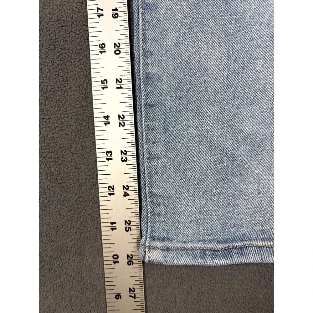Kendall & Kylie Jeans Womens 3/4 Blue Denim Distressed Whiskered Boho Skinny Leg
